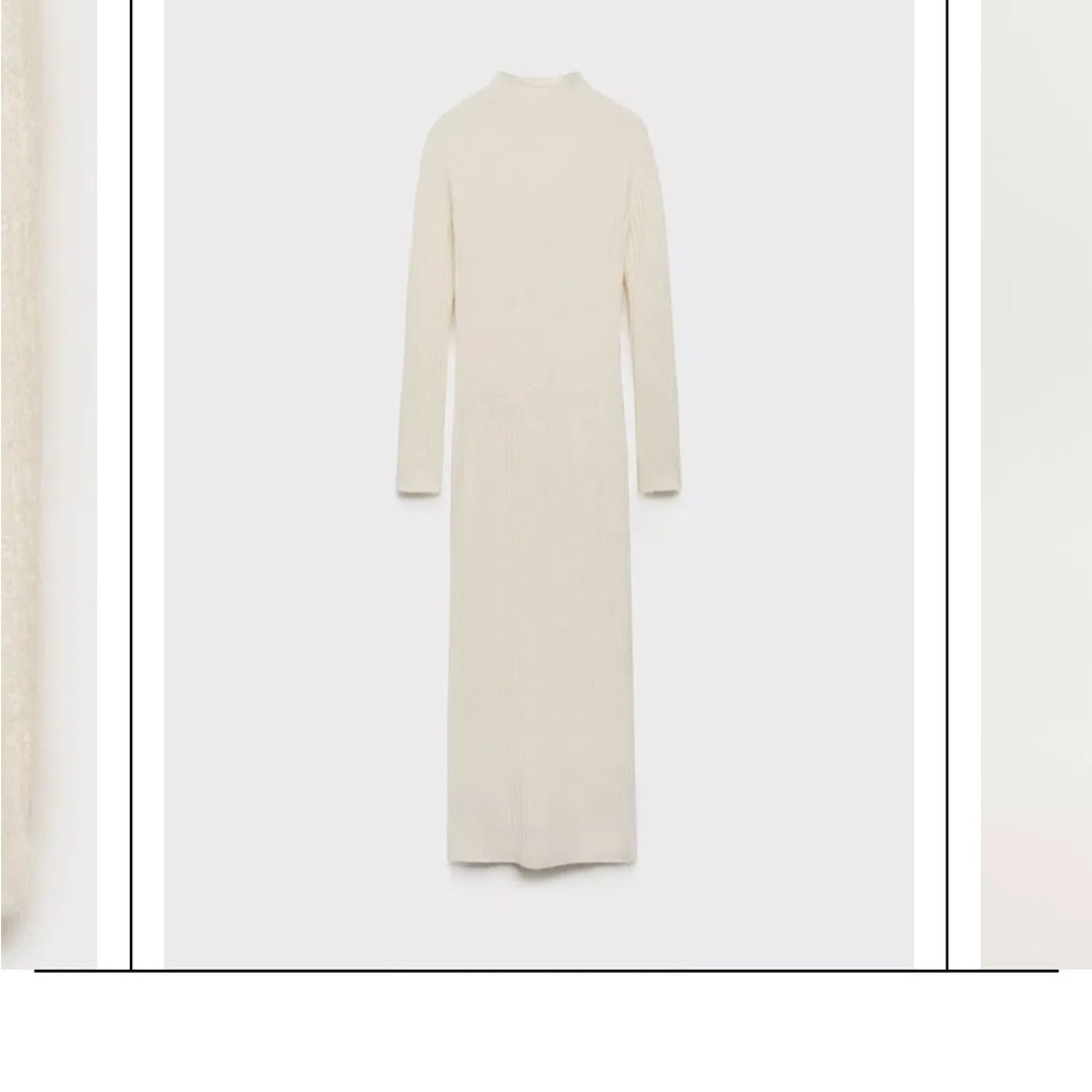 Mango Garrigo Wool Blend Cable Knit Ribbed Dress, NWT - Picture 2 of 9